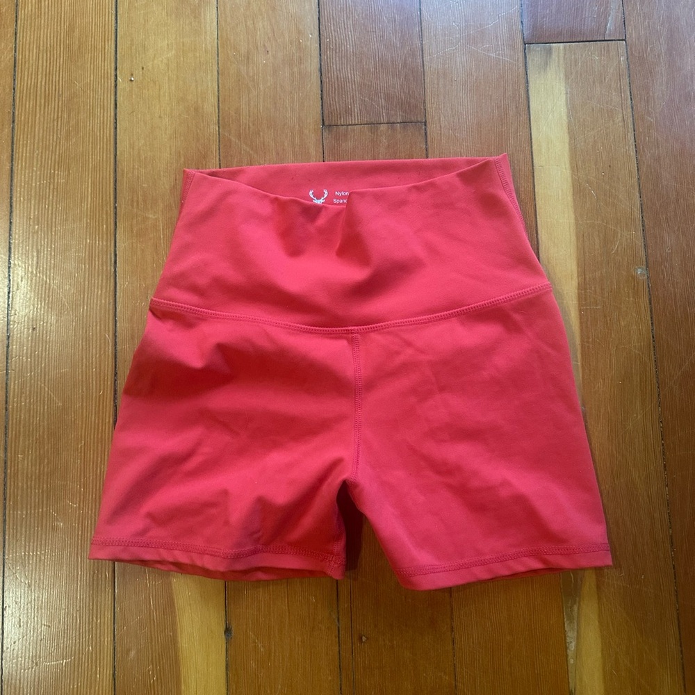 Red Athletic Shorts Lightweight Relaxed Fit
